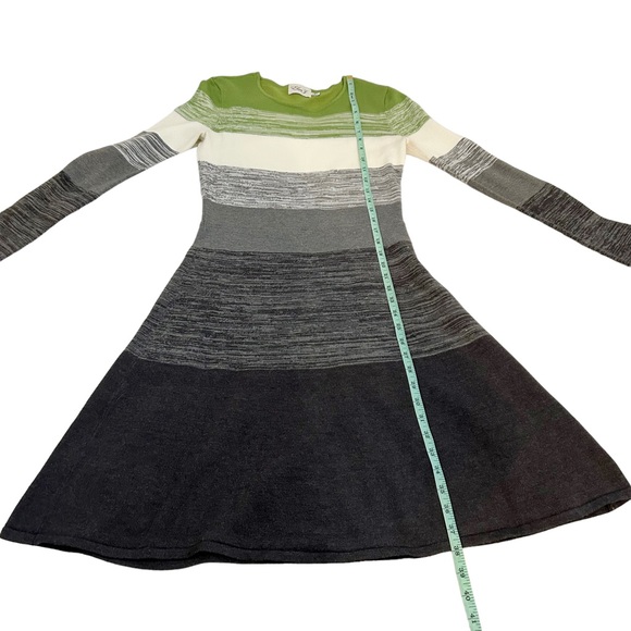 Eliza J Multicolor Stripe Knit Long Sleeve Fit & Flare Sweater Dress, Size Small - Picture 5 of 11